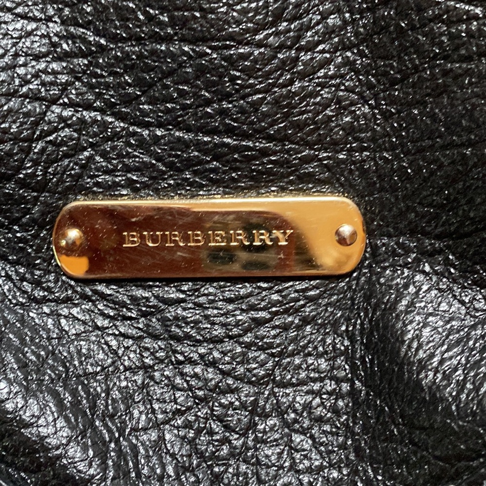 Burberry black leather overside hobo bag gold hardware - Picture 2 of 9